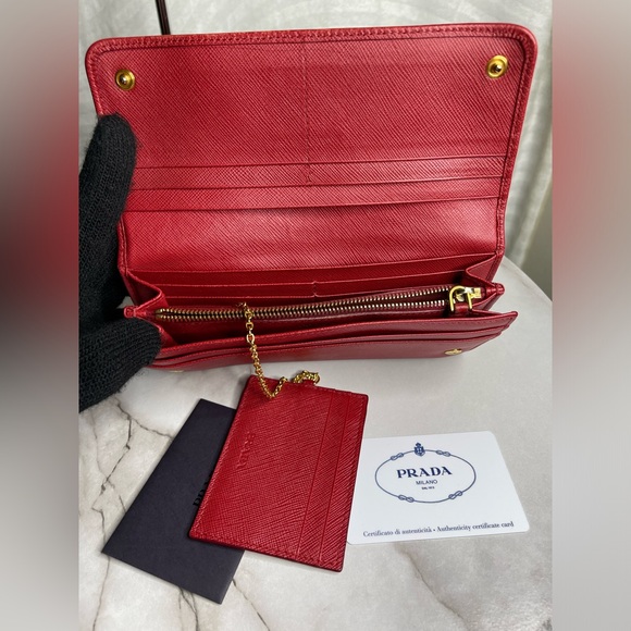 Prada red ribbon long wallet - Picture 12 of 17